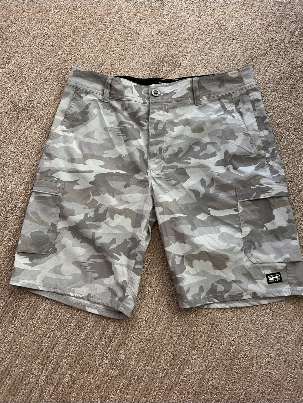 Pelagic Men's Grey Camo Cargo Shorts